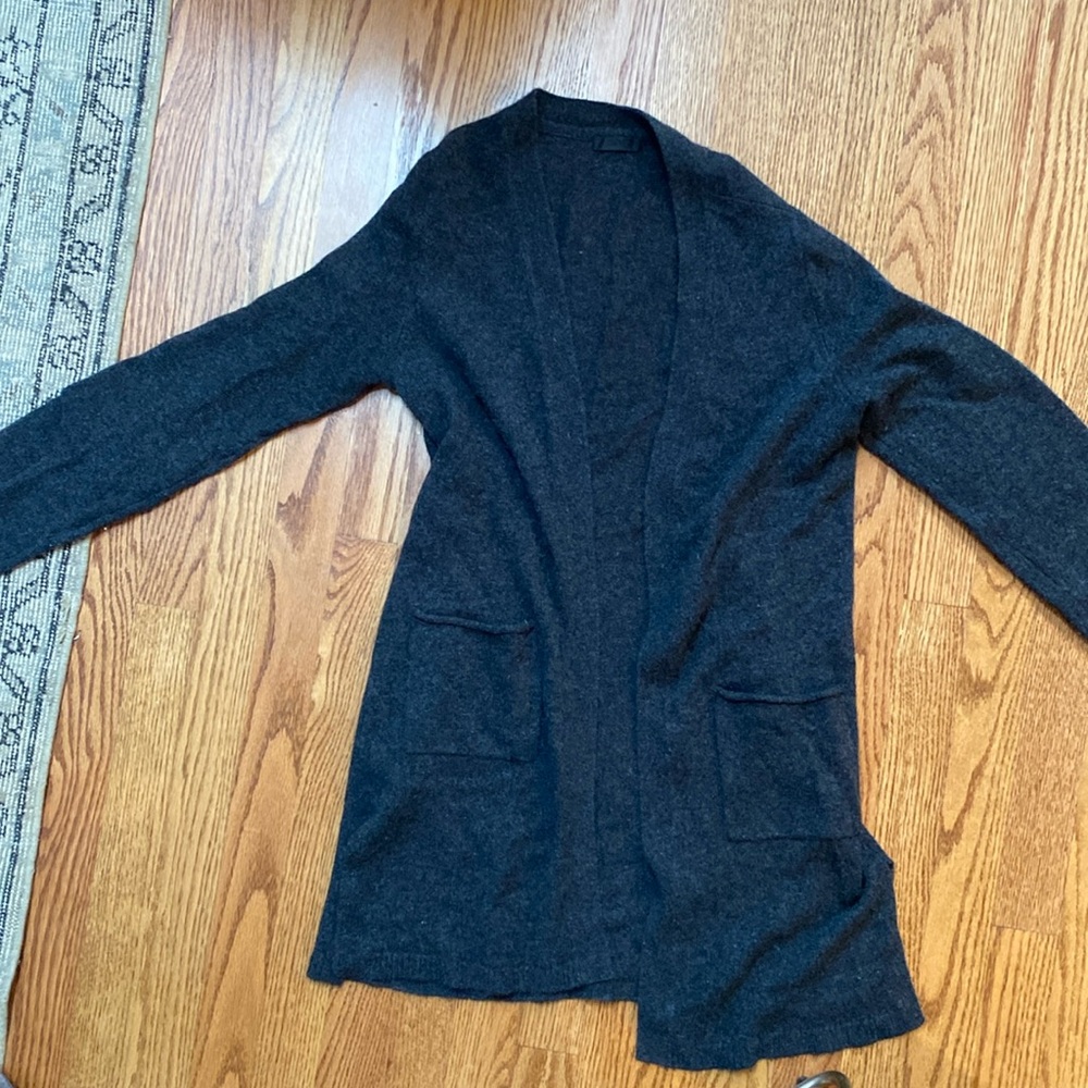 Long charcoal gray 100% cashmere